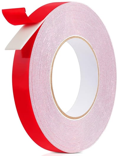 Dubbelzijdige Lijmtape 1mm Dikte (10m x 20mm) - Waterproof Montageband, Spiegeltape, Extra Sterke Foam Tape voor Auto, Woonkamer en Kantoor Decoratie