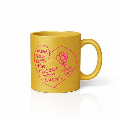Mom You Are The Nicest Mom Ever Mok - Moederdag Cadeau - Keramische Koffiebeker 330ml - Goud