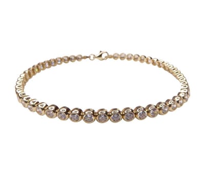 14 karaats gouden tennisarmband met zirkonia