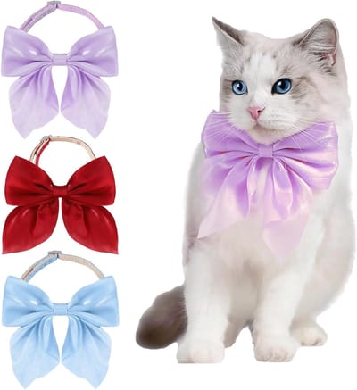Drie Kattentuigjes met Strik in Drie Kleuren, Snelsluiting voor Kittens, Katten en Kleine Honden