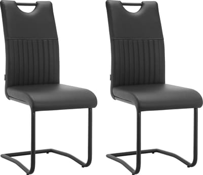 Sakai-Eetkamerstoel - Zwart PU - Set van 2