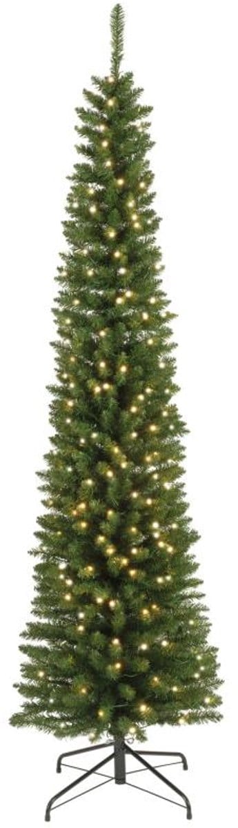 Everlands Pencil pine - smalle kunstkerstboom met verlichting groen 2,4m x 70cm