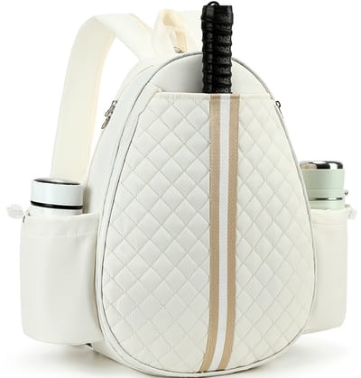 Dutchers® Tennis Rugzak - Tennisrugzak - Tennistas Dames & Heren - Padeltas - Padel Racket Vervoeren - Badmintontas - Badminton - Sport Schoudertas - Rugtas - Backpack - Sporttas - Beige