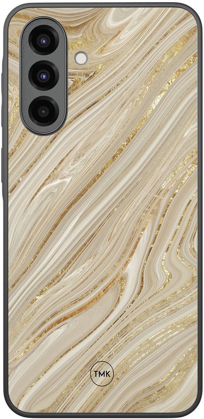 Hoesje geschikt voor Samsung Galaxy A36 - Golden marble - Goud - TPU case - Marmer - Hardcase zwart telefoonhoesje