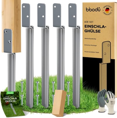 Metalen Paalhouders - Houten Paalankers - Tuinconstructies Bevestigen - Thermisch Verzinkt Staal - 50 cm Lengte