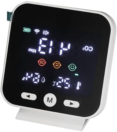 CO2 Vochtigheid Temperatuurmeter - Luchtkwaliteit Sensor - Binnenklimaat Monitoren - NDIR Sensor - 2000mAh Batterij - Wit