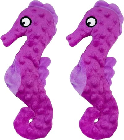 VEDIC® - Zeepaardje Roze Honden Knuffel - Piepspeelgoed - 2 Stuks - Geen pluche vulling - 26CM