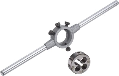 Matrijzen Handvat Set voor Draad Snijden en Repareren, M5x0.8 Draad Die & Fit 20mm OD/M3.5-M6, Compleet Gereedschap voor Precisiewerk en Klussen, 1-Set
