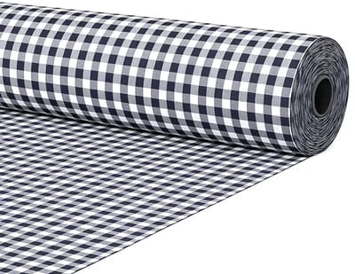 Gamusi Stof op doorlopende snit katoen vichy ruit breedte 280 cm per meter - 70% katoen - 30% polyester - Blauw