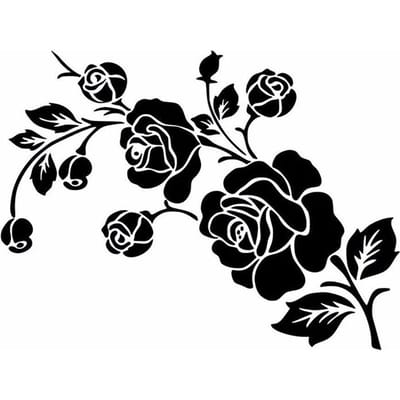 Autocollants Voiture Fleur Rose Décalcomanies Moto Décoration Accessoires Imperméable Protection Solaire Rayures PVC, 20-40cm 20cm noir