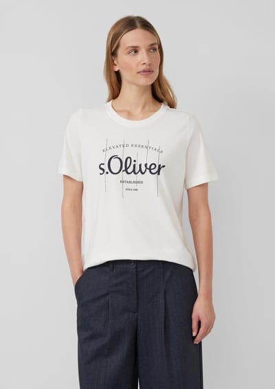 T-shirt met print en details in decoratieve stenen voor vrouw s.Oliver