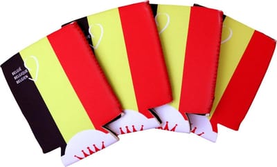Dinilu - 4 x Blikjeskoelers Belgische Vlag voor 33cl Blikjes