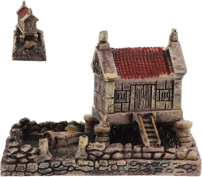 Miniatuur Huisje - Decoratief Ornament - Tuin Decoratie - Fijn Vakmanschap - 8.1 x 5.7 x 4.2 cm - Gekleurd
