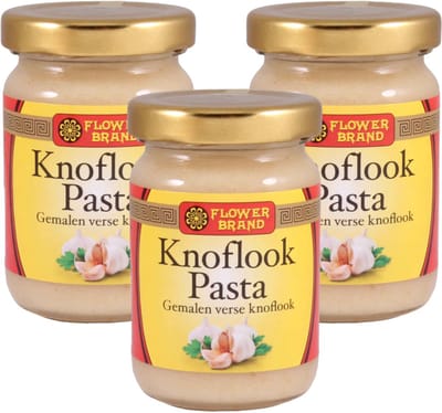 Flowerbrand® | 3 x 100g Knoflook Pasta | Versgemalen knoflook | Verrijker
