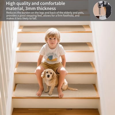 Omgoods - Trapmatten Set van 15 - Antislip en Geluidsisolatie voor Trap Treads