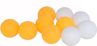 Gerimport Tafeltennisballen setje - 10x balletjes - kunststof - geel/wit - pingpong