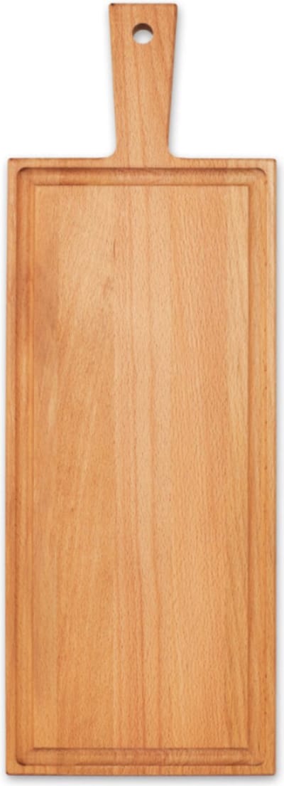 JM Woods - Borrelplank met handvat 49 x 17 met Luxe Sapgleuf - Serveerplank - Hapjesplank - Kaasplank - Cadeau tip!