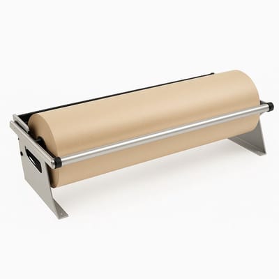 Papierrolhouder met Snijmes – Metaal – Geschikt voor Rollen tot 60cm – Tafel en Wandmodel – Professioneel, Stevig & Efficiënt