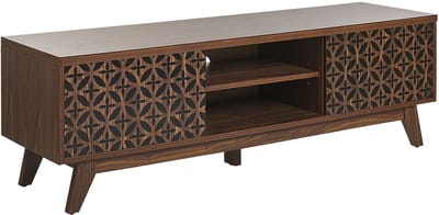 PRESCOT - TV-meubel - Donkere houtkleur - MDF