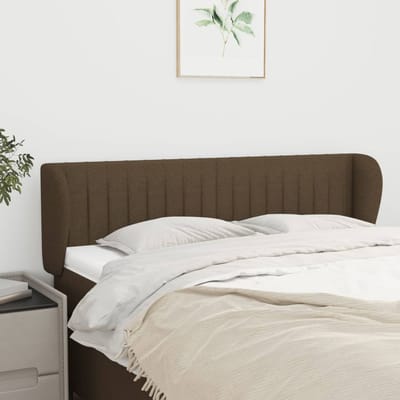 vidaXL - Hoofdbord - met - randen - 147x23x78/88 - cm - stof - donkerbruin