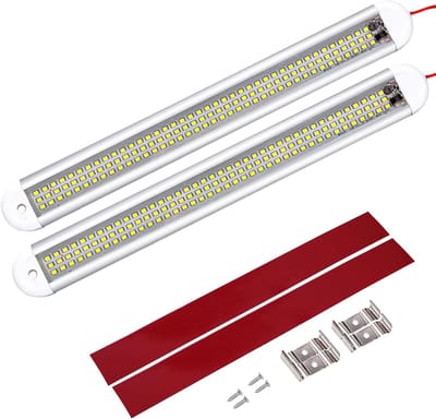 120 LED Car Interior Light, 12 Volt Led Lamp Motorhome, 12v Led Bar met Schakelaar en 2 Verlengsnoeren, Led voor Auto Van Bus Caravan Boot Motorhome Keuken Badkamer Bar Truck (2 stuk)
