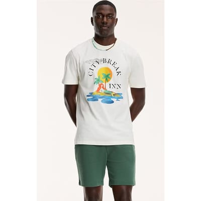 Shiwi City Break Inn T-shirt Jet Stream White Size: S | Printed T-Shirts Outlet | Heren | Wit