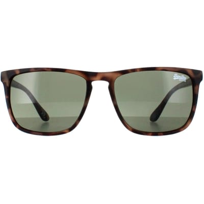 Superdry Shockwave 102 satijn gevlekte havana groene zonnebril