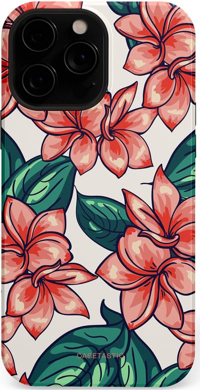 Casetastic hoesje geschikt voor Apple iPhone 13 Pro Max - MagSafe - Dubbellaagse bescherming - Bloemenparadijs - Fashion Case - Petrol Koraal Perzik Wit