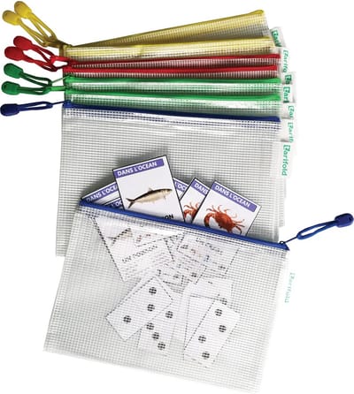 Djois opbergtas met ritssluiting A5 - 235x165mm - PVC - assorti - pak 8 stuks
