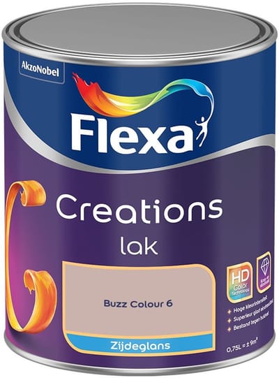 Flexa - Creations Lak Zijdeglans - Buzz Colour 6 - Mengverf - 750 Ml