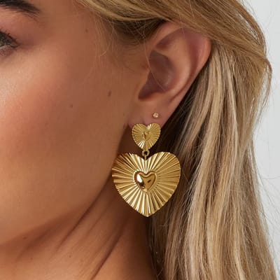 Oorbellen van roestvrij staal met hartjes, casual, dagelijks, eenvoudig, serie, damessieraden