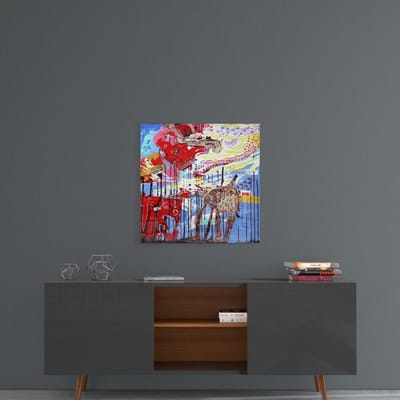 Star Wars abstracte glas schildering 100x100 cm