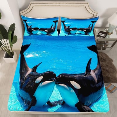 Walvis Dekbedovertrek Twin Maat Oceaan Thema Beddengoed Set Voor KinderenNautische Zeil Dekbed Set Oceaan Dekbed Set Oceaan Decoratie 3 Delen AU Single(140*210cm)3pcs