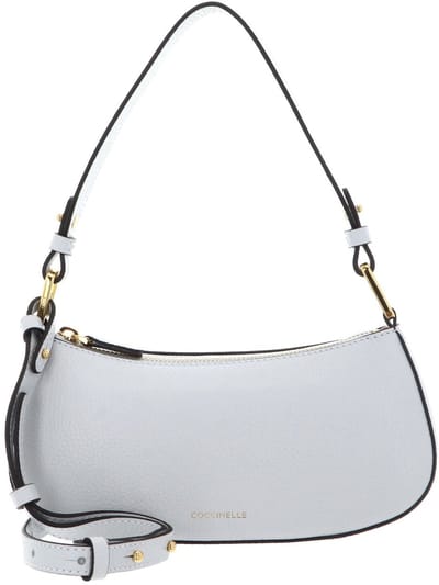 COCCINELLE Leren schoudertas avondtas Merveille Mini Bag Snow Lichtgrijs