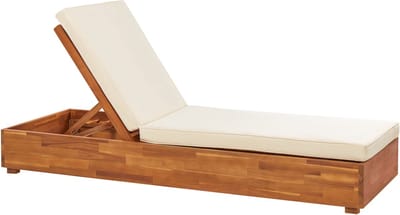 FANANO - Ligstoel - Gebroken wit - Acaciahout