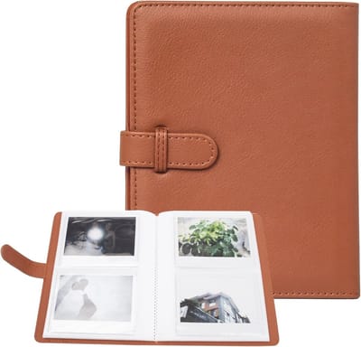 Fotoalbum Boek - Fotoboek Opslag - Foto's Bewaren - 80 Pockets - 3.4 x 4.3 Inch - Bruin