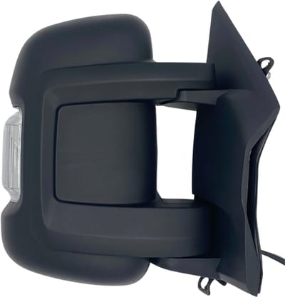 BILMAX Rechter Buitenspiegel Vervanging voor Fiat Ducato, Peugeot Boxer, Citroën Jumper 2006–2024 Elektrisch Verstelbaar, Verwarmd, Handmatig Inklapbaar, Met Richtingsaanwijzer, Zwart met Structuur, 8-Pins (Passagierszijde)