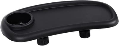 Kinderwagen dienblad - Bekerhouder tafel - Onderweg eten - Verstelbare klem - 37.5 cm - Zwart