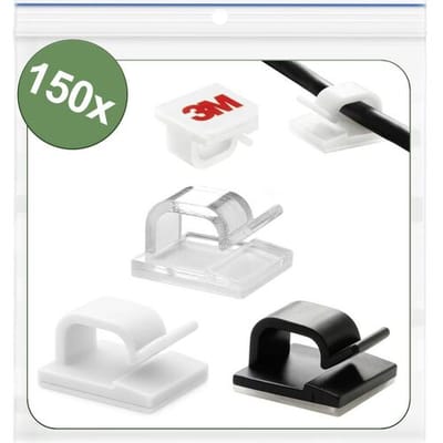 Quadrios 25CA752 Kabelclip Zelfklevend 25CA752 Bundel-Ø (bereik) 1 tot 7 mm Zwart, Wit, Transparant 150 stuk(s)