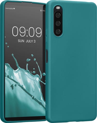 kwmobile telefoonhoesje geschikt voor Sony Xperia 10 IV - Hoesje voor smartphone - Back cover in mat petrol