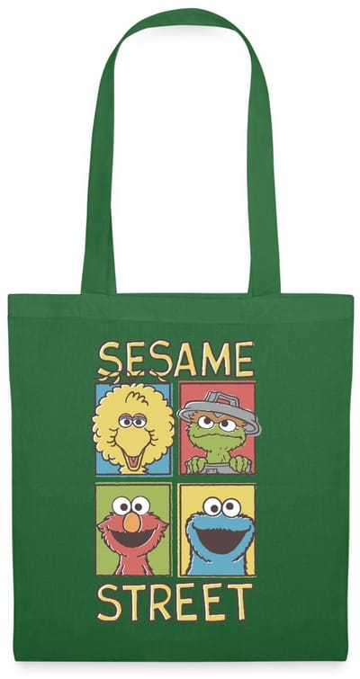 Sesamstraat Bibo Oscar Elmo Koekiemonster Tas Van Stof Schoudertas