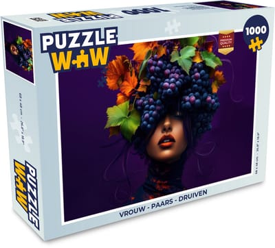 Puzzel Vrouw - Paars - Druiven - Legpuzzel - Puzzel 1000 stukjes volwassenen