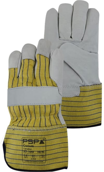 12 paar - Werkhandschoenen 'Amerikaantje' PSP 33-100 Corium Canadian, Rundnerfleder (0,8 - 1,0 mm), maat 10 / XL