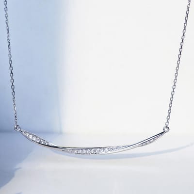 Gedetailleerde Lijnen Glimlach Ketting  Modieuze Romantische Glimlach Ketting  Eenvoudige Glimlach Sleutelbeenketting voor Vrouwen white