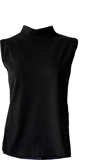 MOOI! Company - Mouwloze Top MALOU - Turtleneck - Losse pasvorm - Kleur Zwart - XS