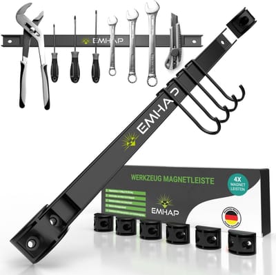 Universele Magneetstrips Gereedschapshouder - 4-delige Set van 46 cm - Sterke Magneetrail voor Gereedschap Organizer incl. Haken