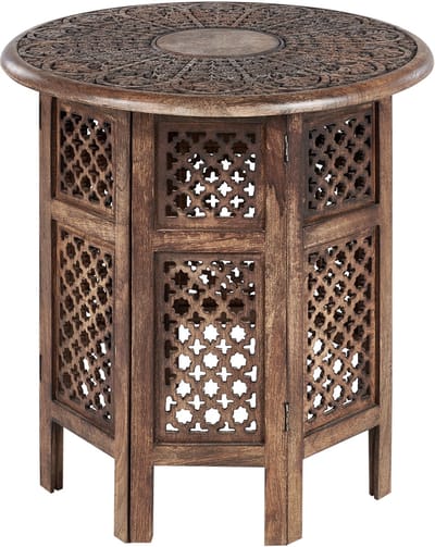 KUMALI - Bijzettafel - Donkere houtkleur - Mangohout