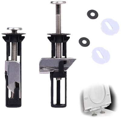 WC Bril Schroeven - Bevestigingsset Toilet - Vastzetten Bril - Universele Pasvorm - Set van 2 - Zwart