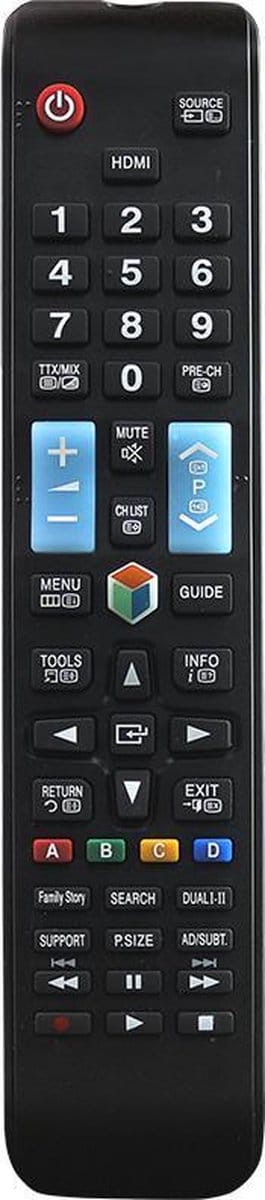 Afstandsbediening geschikt voor alle Samsung LCD / LED / SMART televisie's [ TV ] - Zwart