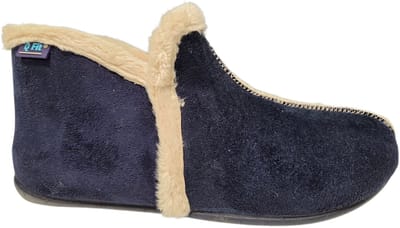 Q Fit Granada Suede Blauwe Gesloten Dames Pantoffels - Blauw - 37